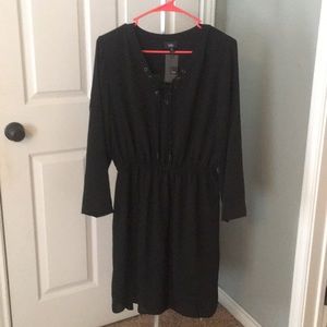 NWT Black Lace Up Dress